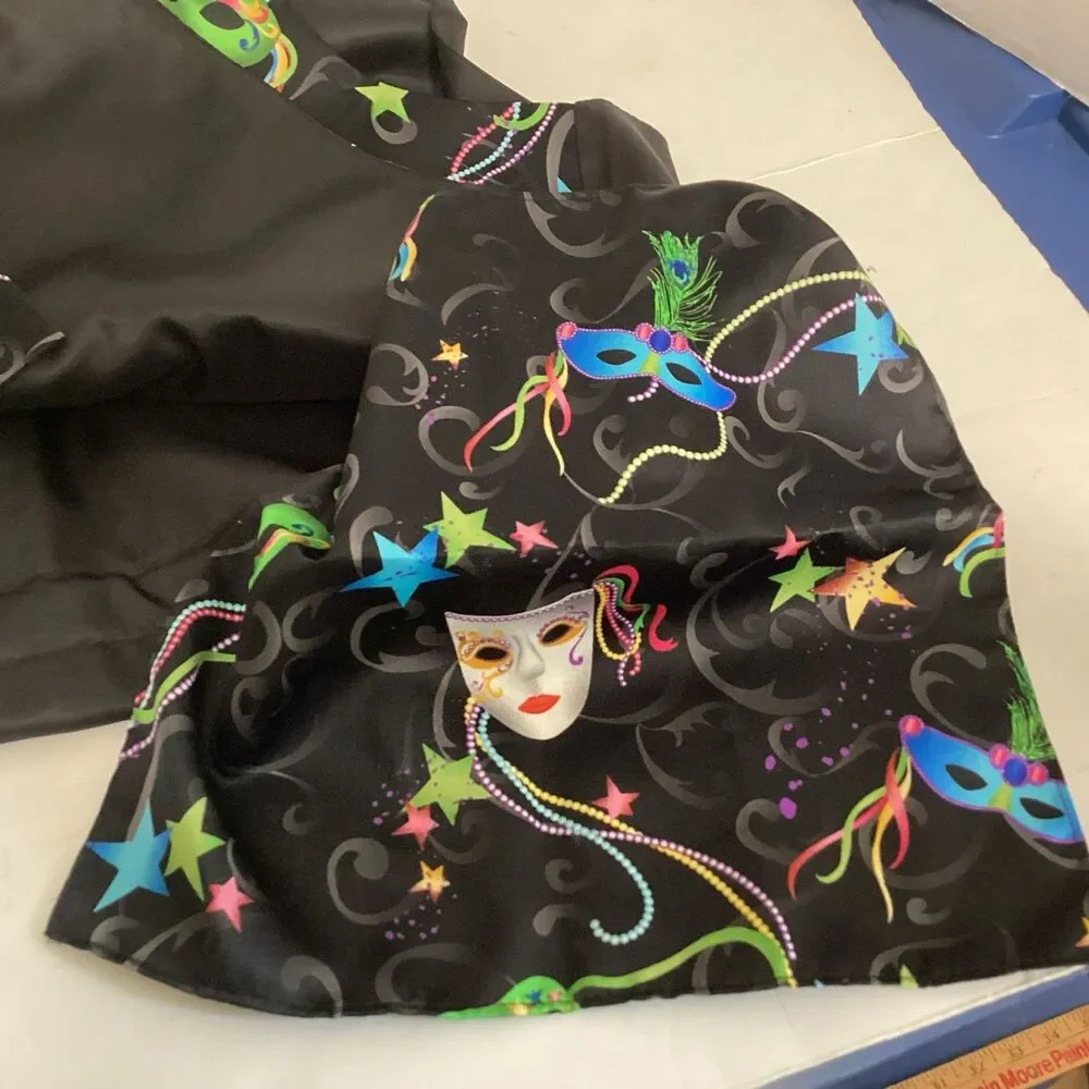 Mardi Gras masks stars beads tuxedo vest matching pre-tied bow tie scarf